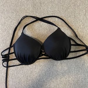 Shade & Shore Black Racerback Bikini Top 38DD